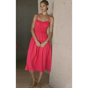 strapless open back dress Off Shoulder A-line Red Satin Sexy Slit Long Dresses, FC6538